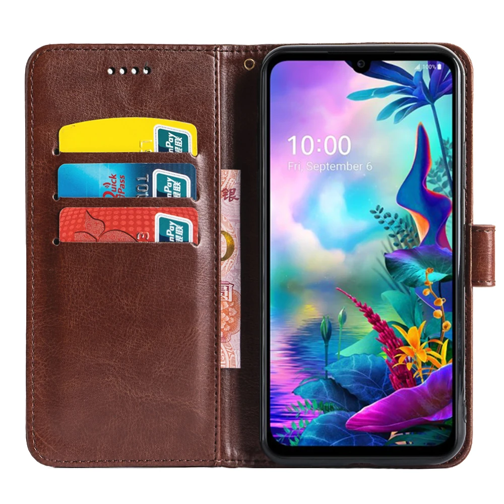 

ROEMI For LG G8x/V50S Favourite Easy to Insert and Remove Anti-Fall Plain Leather Case Phone Protective Cover