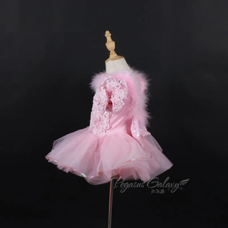 Детское балетное платье принцессы H2719 танцевальное с цветами для девочек