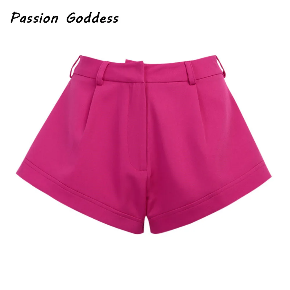 Шорты женские пушистые с широкими штанинами уличные элегантные завышенной