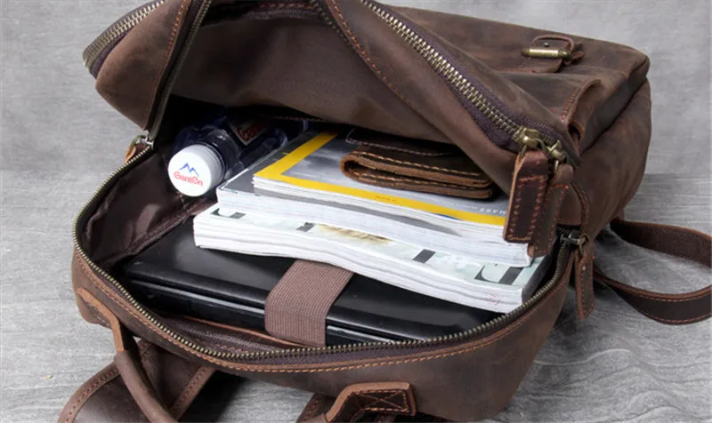 PNDME высококачественный мужской рюкзак для ноутбука из воловьей кожи crazy horse