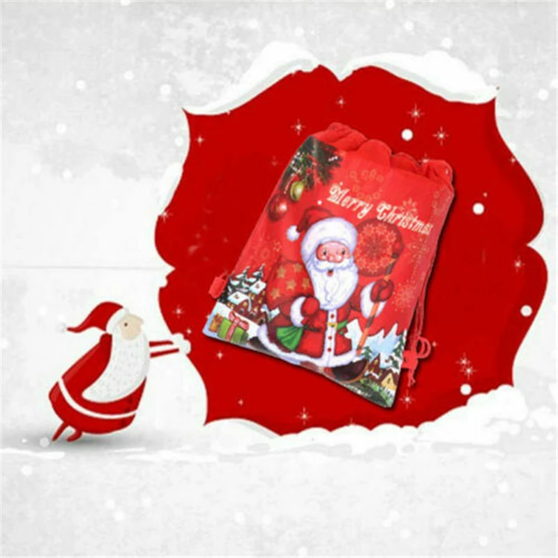 

Christmas Candy Storage Bag Christmas Gift Bags Reusable Drawstring Wrap Present Gift Party Bags Storage