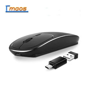type c wireless gaming mouse rechargeable silent click compuer mouse usb mouse gamer for mackbook notebook laptop pc gamer free global shipping