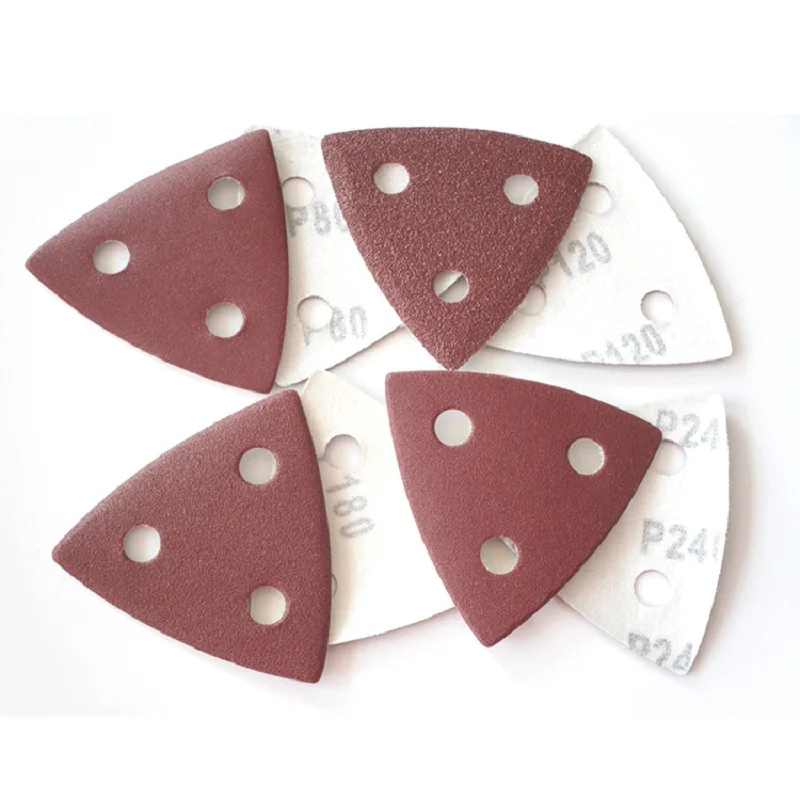 Треугольная наждачная бумага Delta Sander 100 шт. 80 мм с петлей и крючками абразивные