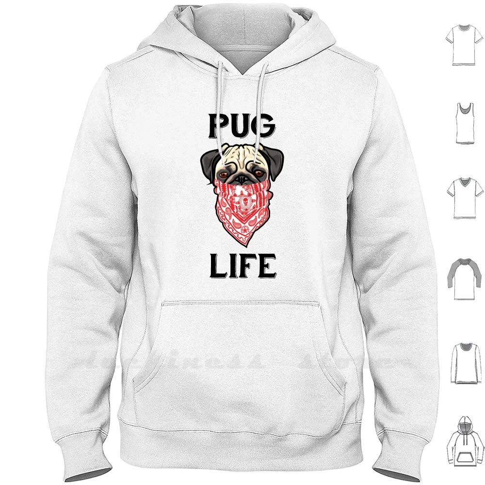 

Толстовки с длинным рукавом Pug Life Forever, смешная бандана для Мопсов и Мопсов