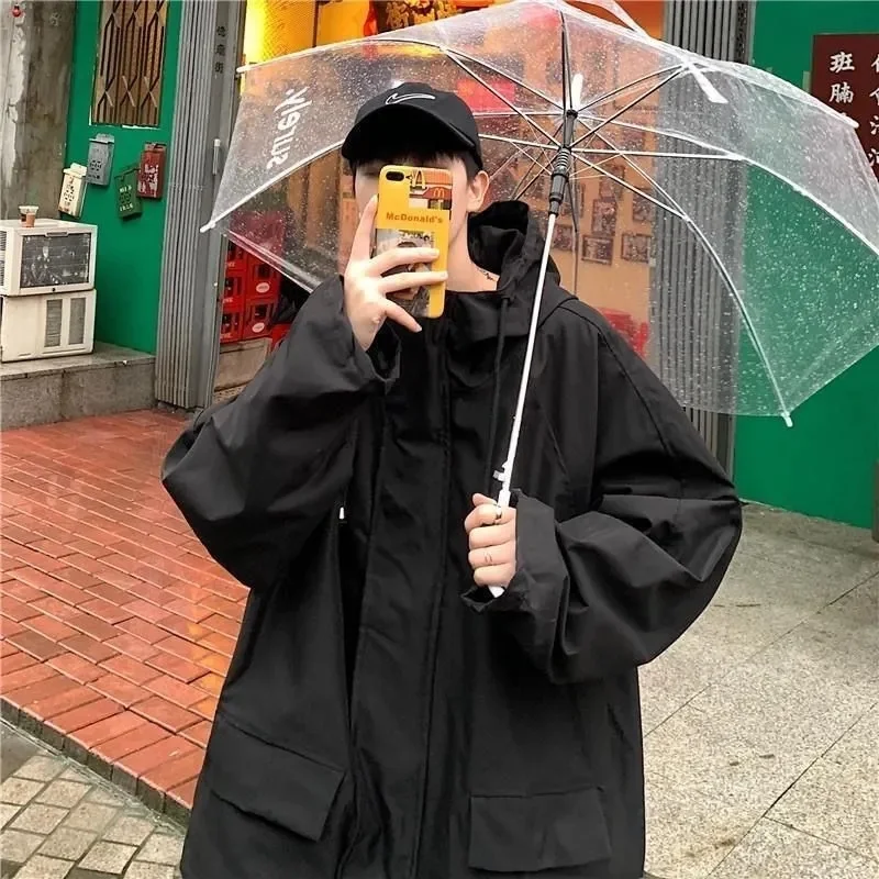 Winter Hong Kong Style Hooded Tooling 2021 Cotton-Padded Coat For Men Women Casual Plus Velvet Thick All-Match Cotton Jacket D55