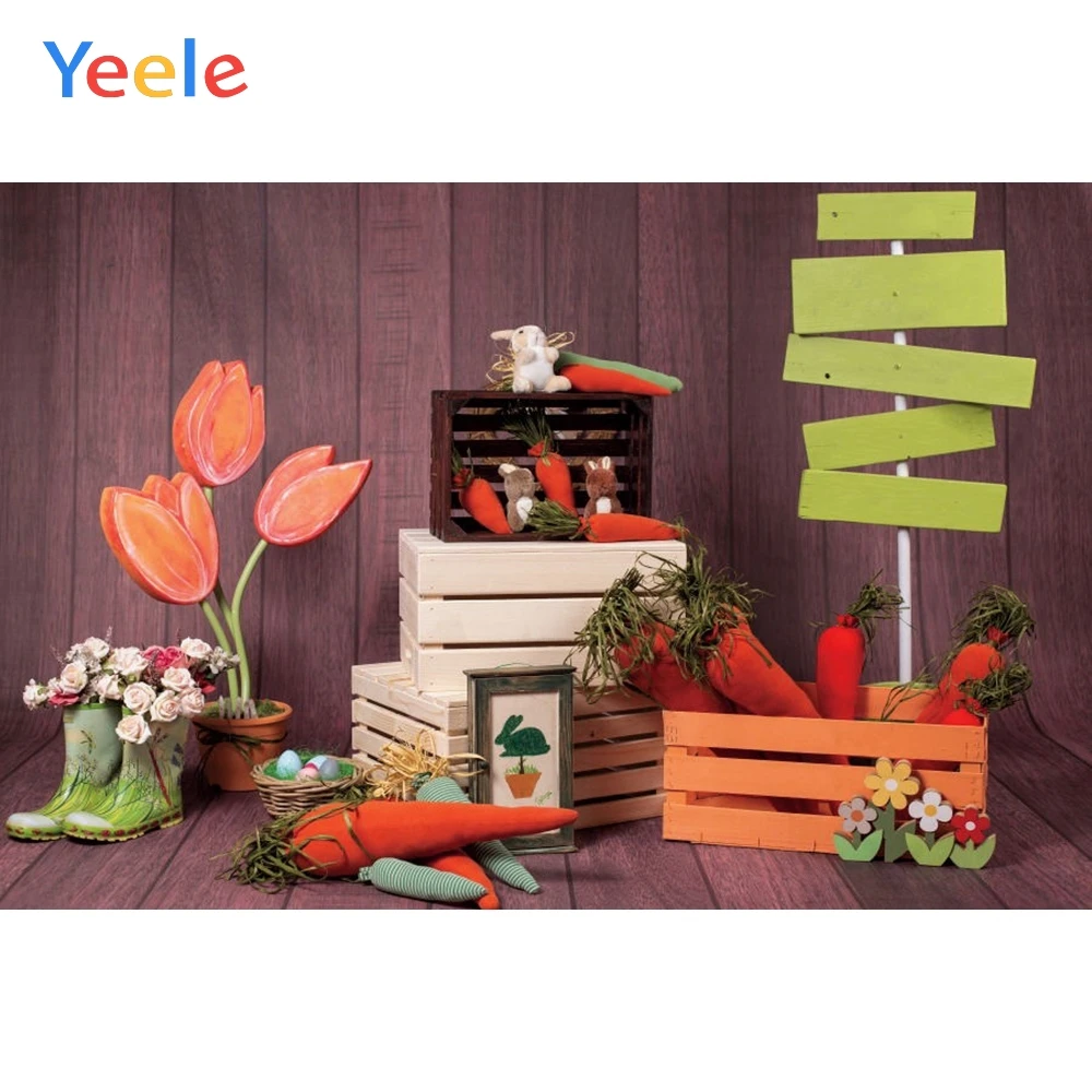 Фон для фотосъемки с изображением весеннего цветка морковки кролика Счастливой