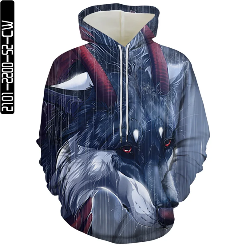 

Mr.Z Harajuku animal Thousand wolves illustration Design 3D Printed Hooded Men's young Hoodies 2021 Tops Everyday casual wears