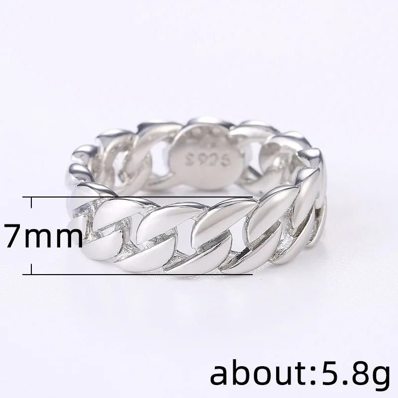 

FDLK New Trendy Chain Link Shape Ring Men's Ring BohemianRing Metal Ring Accessories Party Jewelry