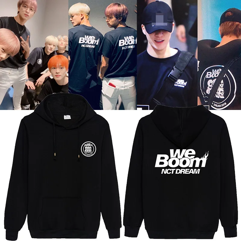 KPOP NCT DREAM Album WE BOOM с тем же абзацем легкие свободные кофты студенческие мужские и женские свободные хлопковые толстовки дропшиппинг