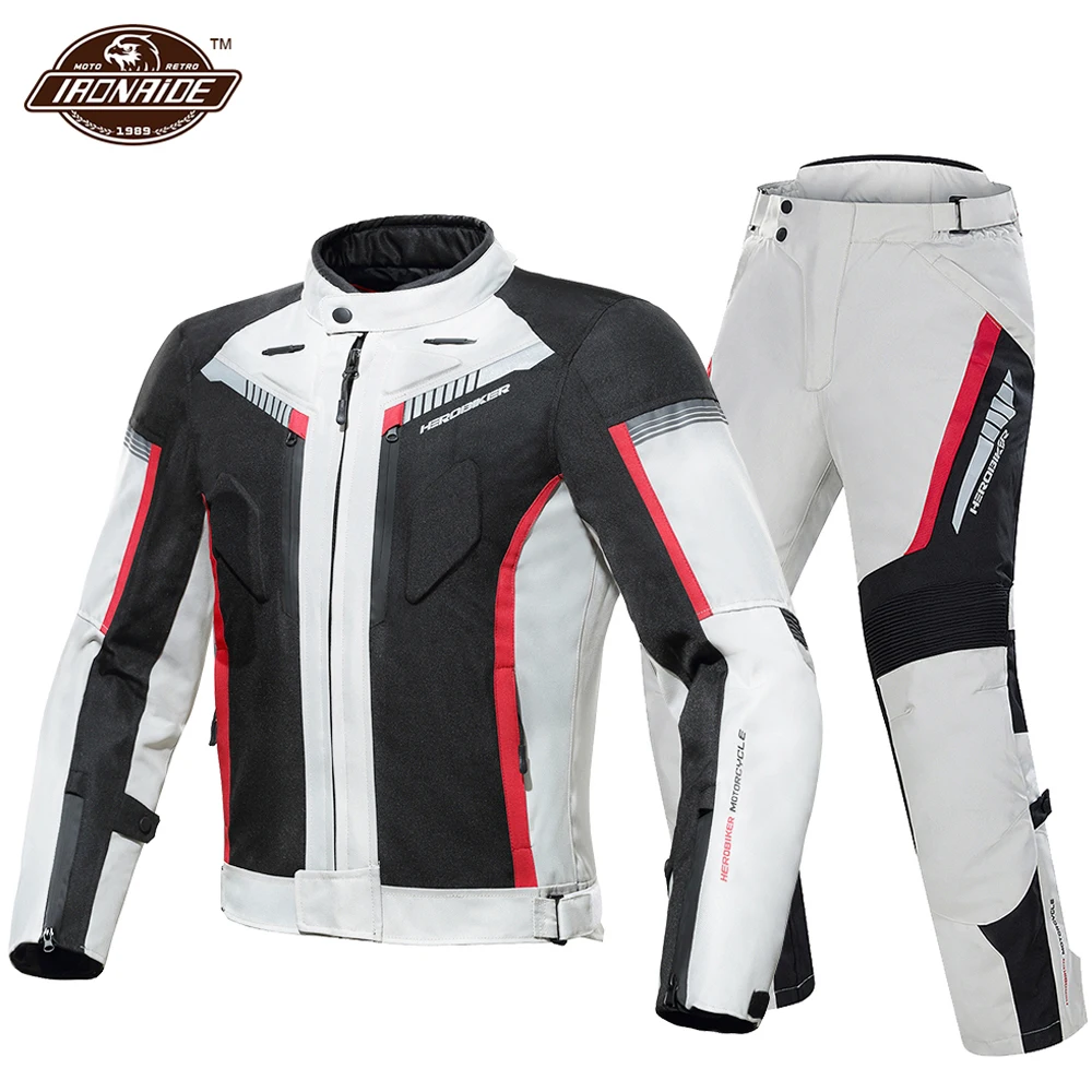 HEROBIKER зимняя мотоциклетная куртка для мужчин Chaqueta Moto + брюки водонепроницаемый