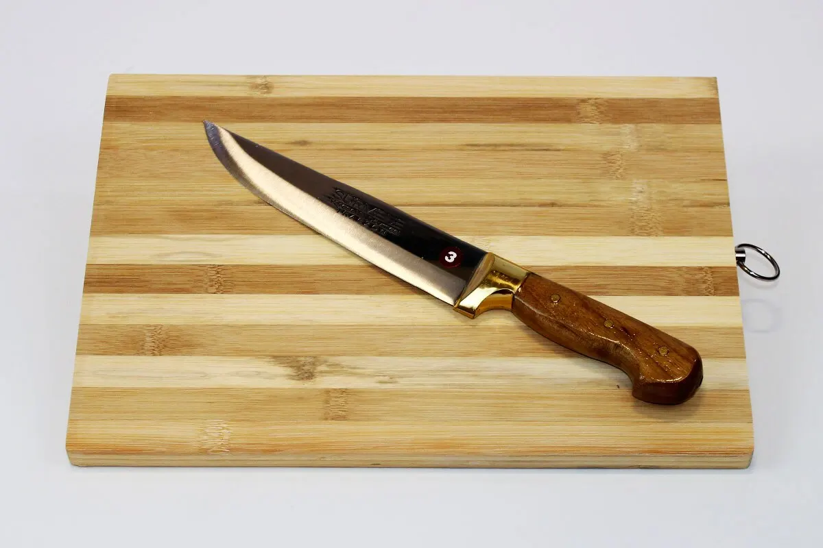 Езда на нож для резки мяса желтый кольцо 30 см качества изготовлено из пресловутой езда на нож для резки мяса устойчивые к царапинам sharp