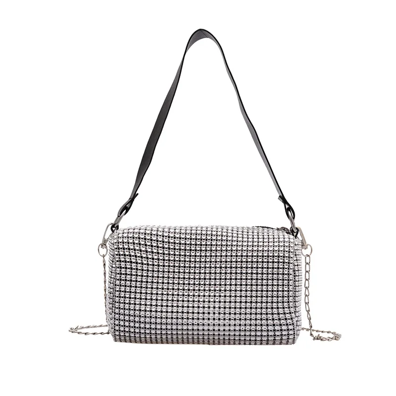 

King's new bingbing rhinestone armpit bag small square bag shoulder bag mini bag