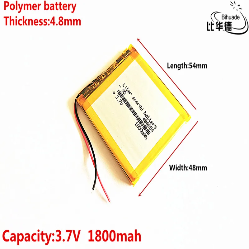 

Liter energy battery Good Qulity 3.7V,1800mAH 484854 Polymer lithium ion / Li-ion battery for tablet pc BANK,GPS,mp3,mp4