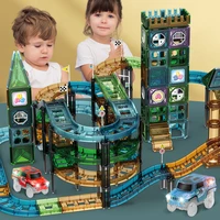 89 pcs to 211pcs big size magnet track car building blocks diy magnetic designer construction set bricks toys for children gifts