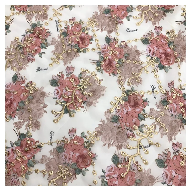 Exquisite bestickten chiffon stoff mit kleine floral bedruckte stoff nähen material für cheongsam high-end-kleidung – Detail 22