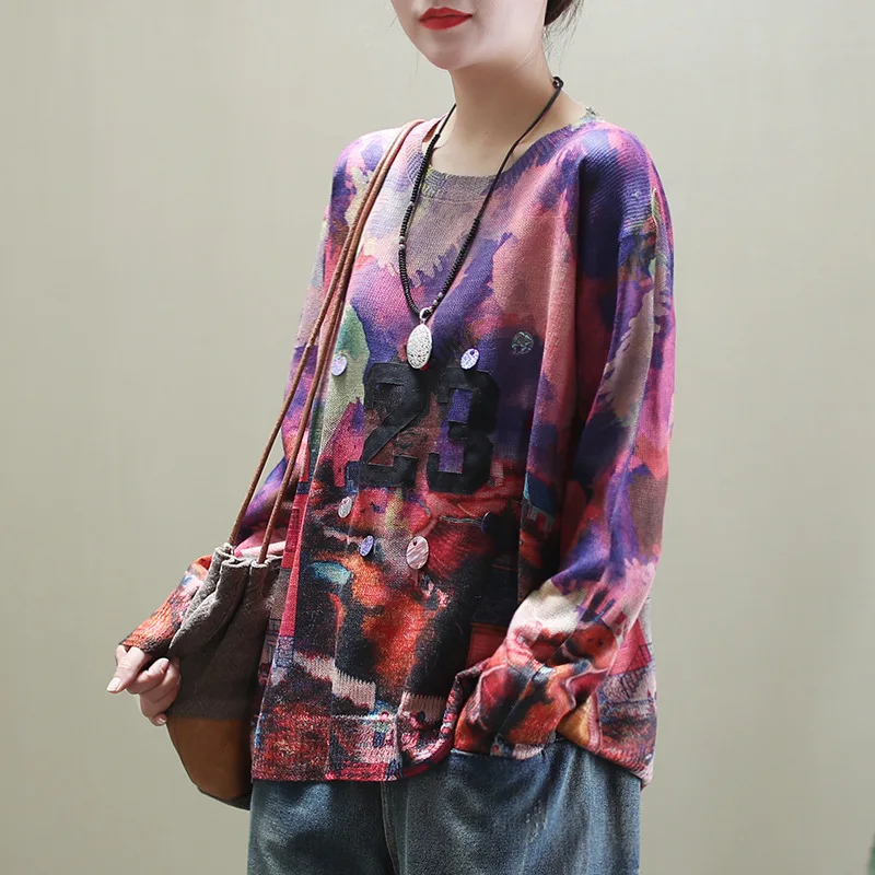 Женский Повседневный Пуловер Max LuLu Свободный вязаный джемпер оверсайз в