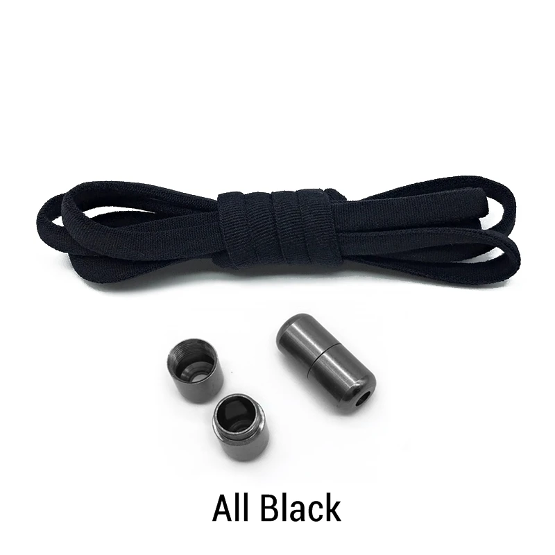 

New Arrival 3 Pair No Tie Shoelaces Elastic Locking Round Metal Lock Quick Shoelace for Shoestrings Running/Jogging/Triathlon
