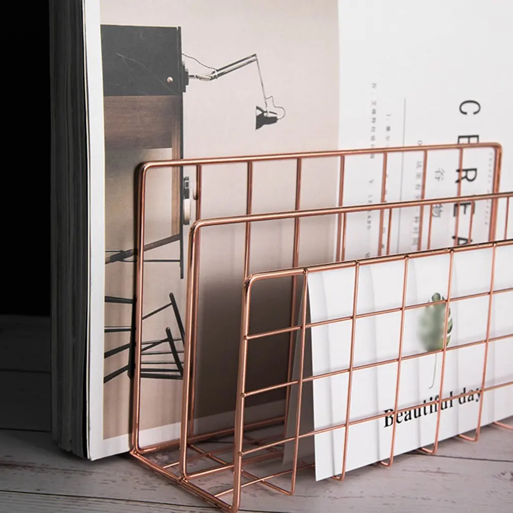 

3 Layers Iron Book Magazine Document Storage Shelf Stand Dormitory Office Supply Iron Storage Durable Rack