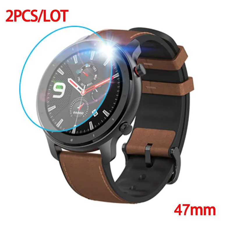 2 шт./лот, защита экрана от царапин для Huami Amazfit GTR 42 мм 47 мм, Защитная пленка для экрана из закаленного стекла - Цвет: 47mm HD tempered