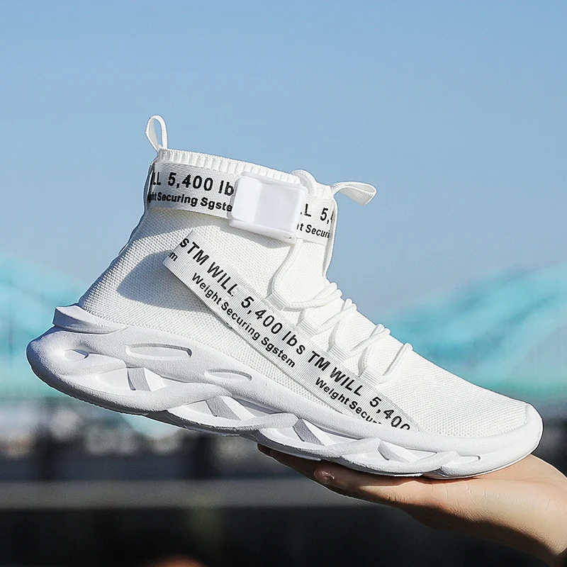 Летающая тканая Спортивная повседневная мужская обувь большого размера носки