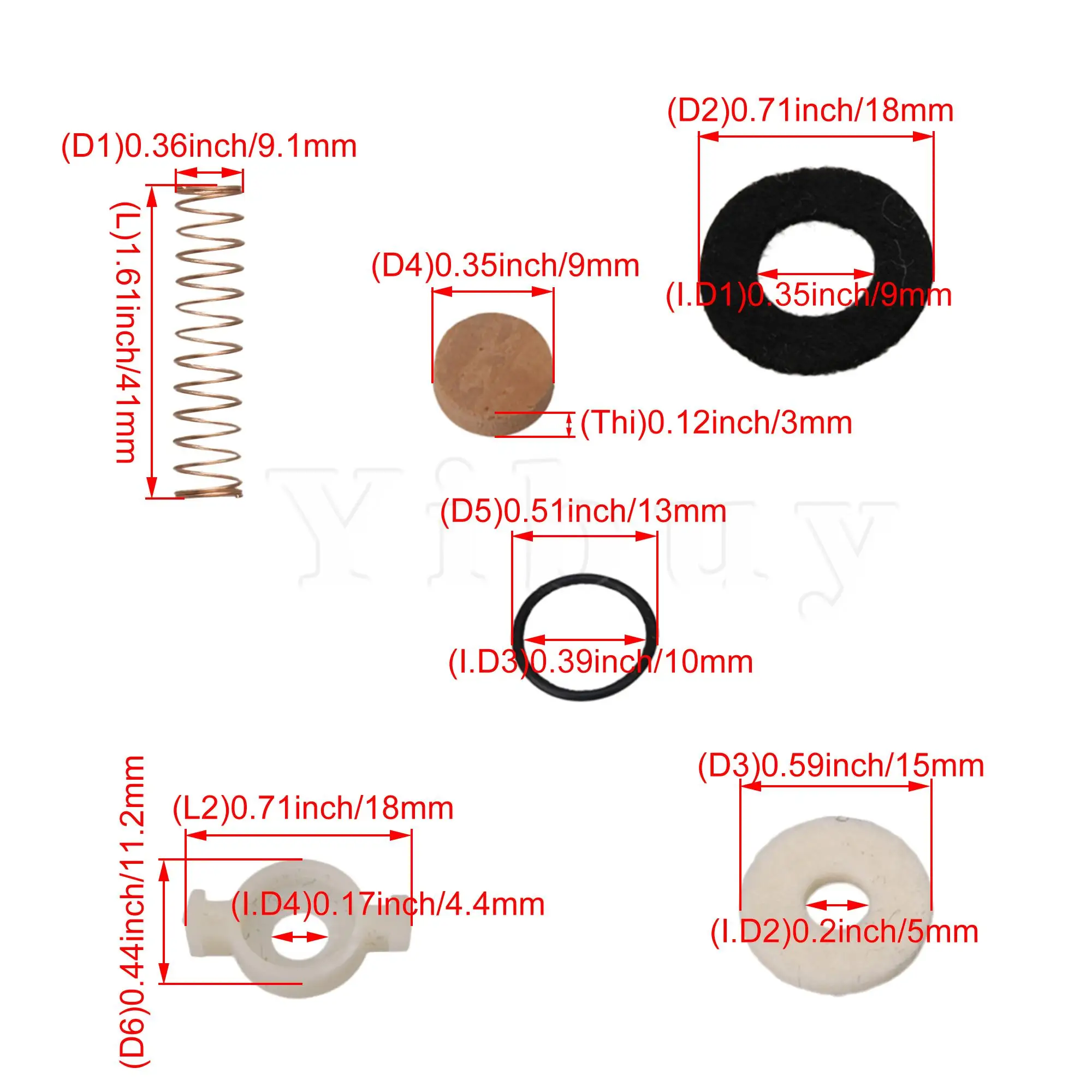 

Yibuy One Set of Trumpet Valve Repair Kit Valve Springs Cork Mats & Felts