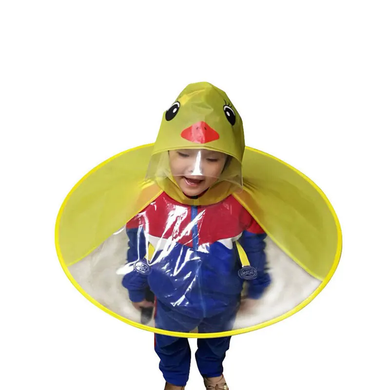 Волшебный детский плащ НЛО уточка зонтик шляпа свободные руки дождевик от дождя |