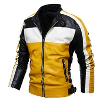 autumn fashion faux winter motorcycle 2021 leather jacket jackets mens men casual patchwork biker pu coat zipper fleece jacket