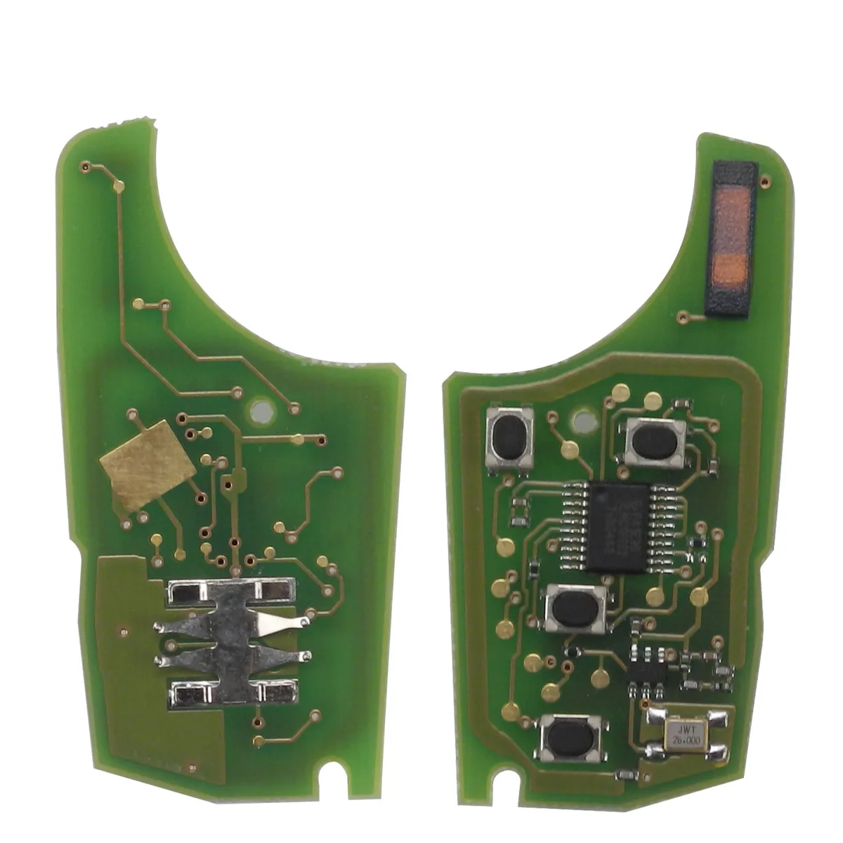 

Bilchave 10pcs For Chevrolet Malibu Cruze Aveo Spark FOB 2 Buttons 433/434Mhz ID46 PCF7937E Chip Remote Car Key With HU100 Blade