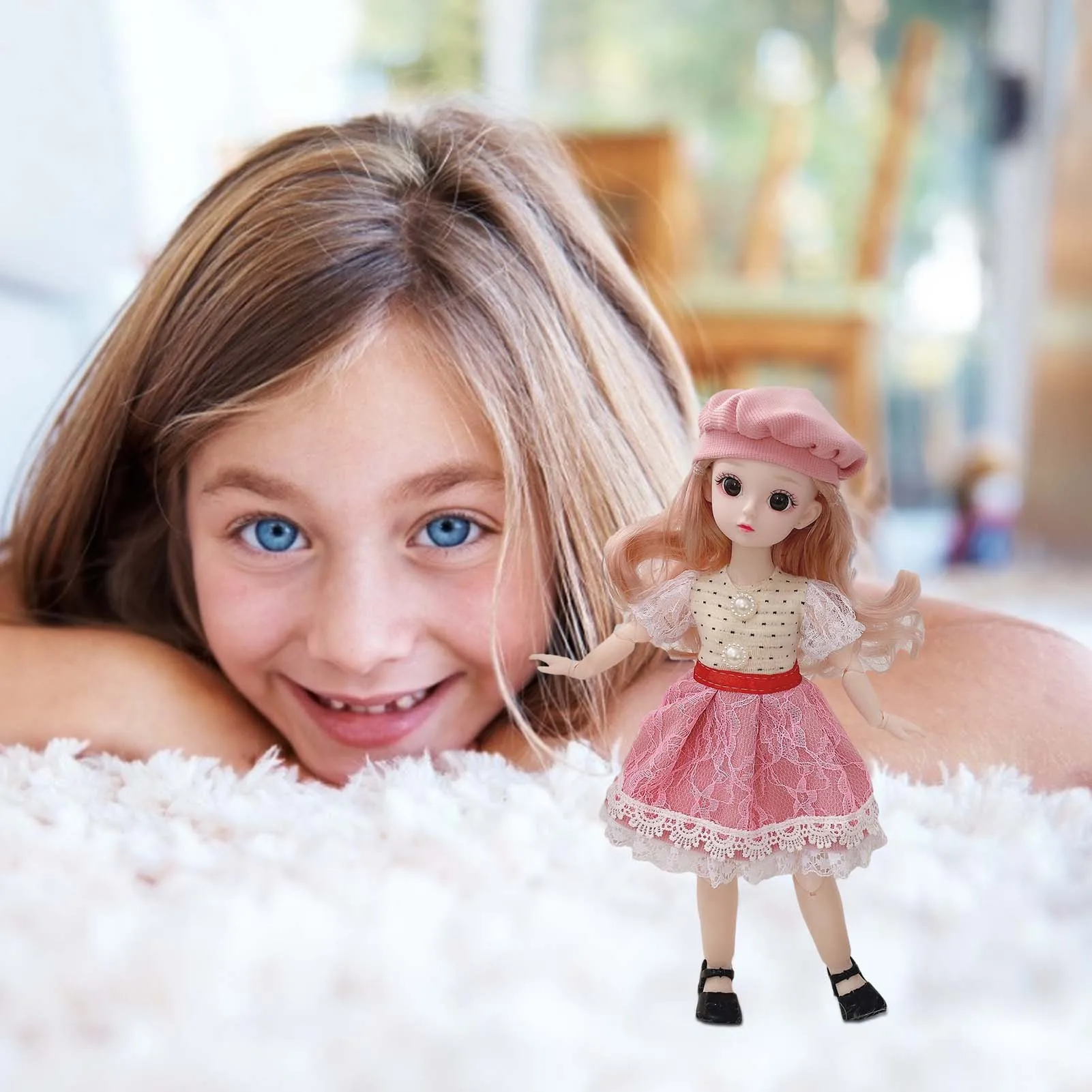 

1pcs New 30cm Princess Doll Joint Realistic Figure Model Toy Fashion Dress DIY Toy 100% Handmade Craftsmanship Gift Girl