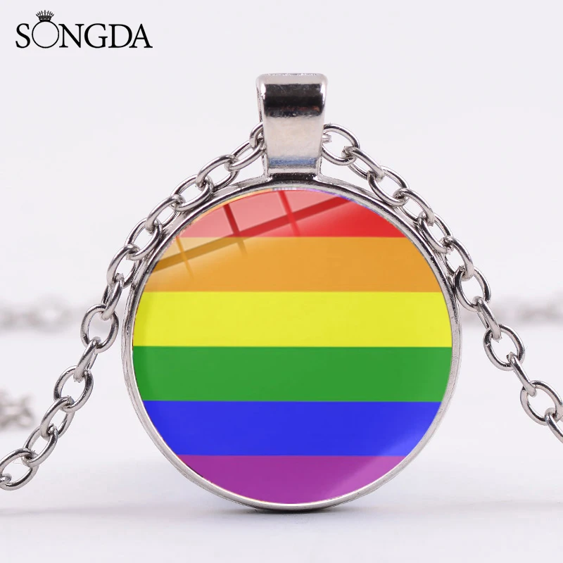 Модное Радужное ожерелье гордость с флагом для геев ЛГБТ права лесбиянок