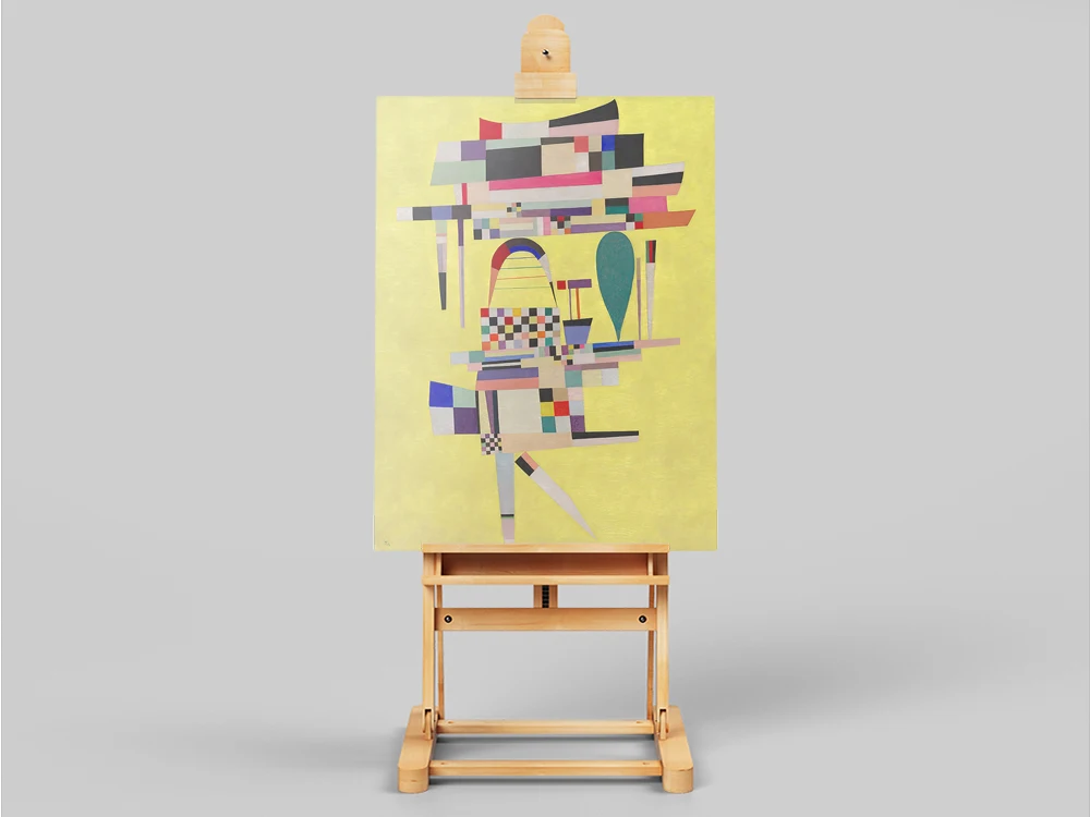 Wassily Kandinsky плакат винтажный желтый выставочный музей холст печать Абстрактная