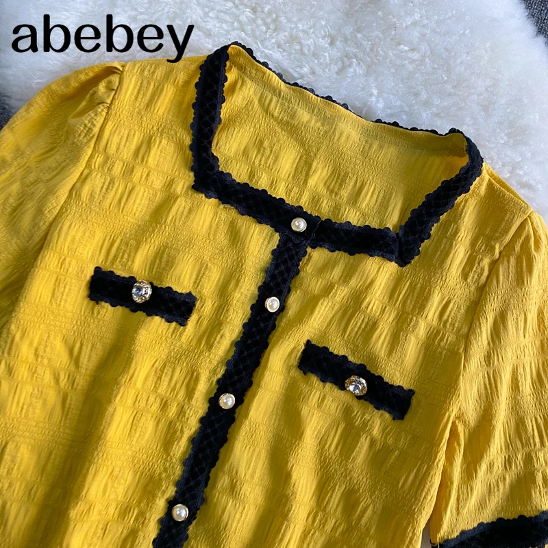 

Women Strap Blouse Slash Neck Puff Sleeve Elastic Ruched Short Tops Summer Sexy Boho Beach Blouses