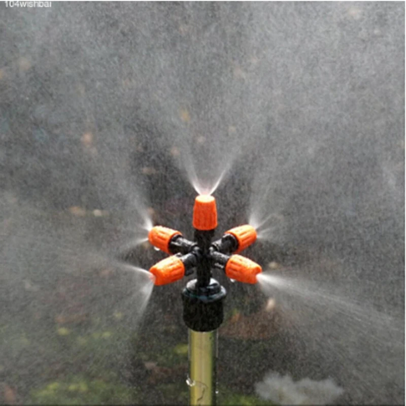 

5-Head Micro Irrigation System Fog Mist Cooling Nozzle Garden Greenhouse Adjustable Closable Spray Mist Nozzle