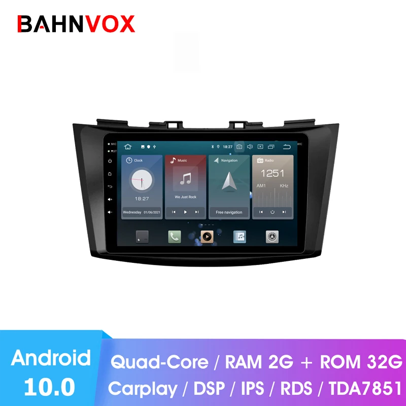 Автомобильный dvd плеер RAM2G магнитола 9 дюймов на android 10 0 с gps для suzuki swift 2011