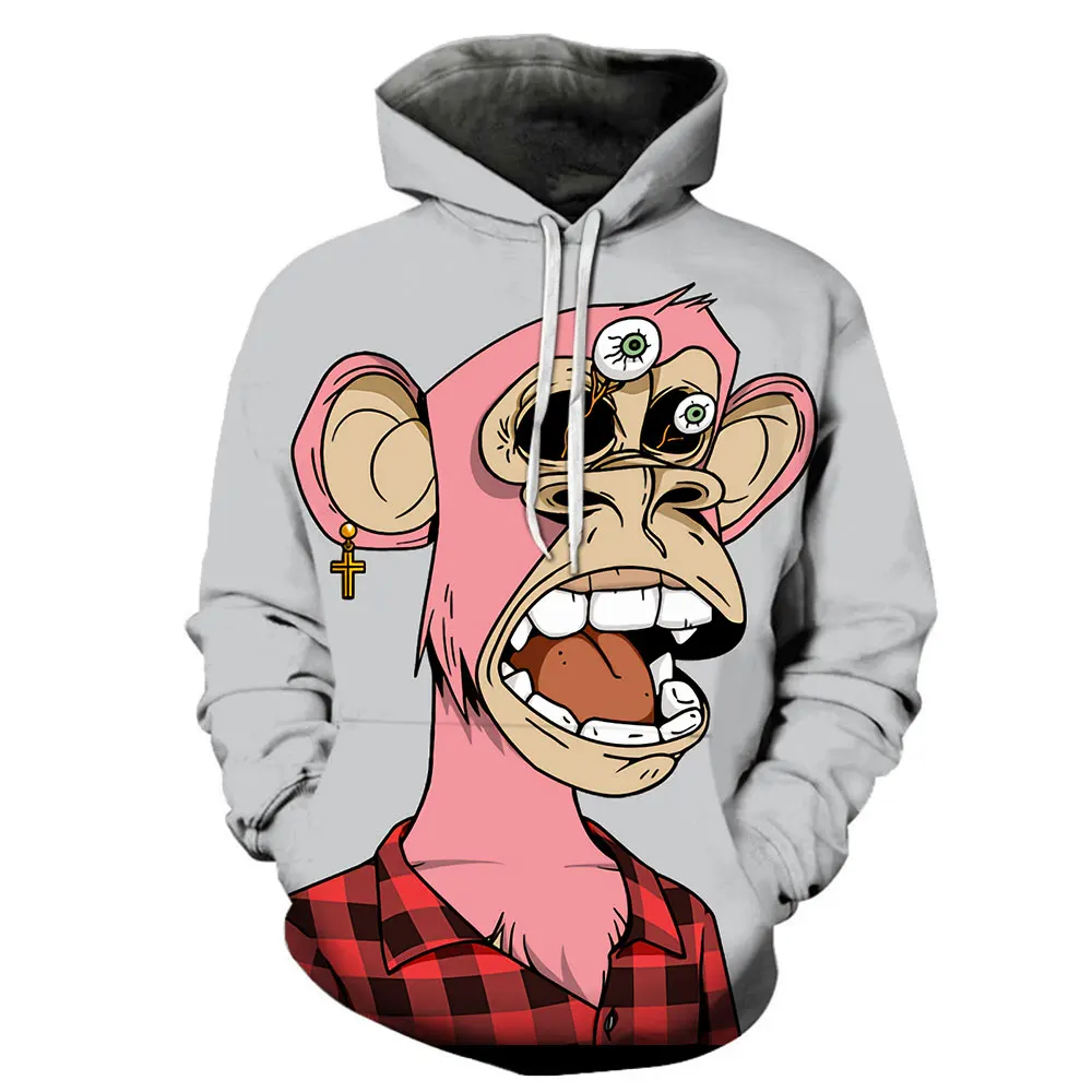 

New 3D Printed Curry Avatar Bored Ape Men's Women's Oversized Hoodies Fashion Anime Hoodie Streetwear Kids Hooded Sweatshirts
