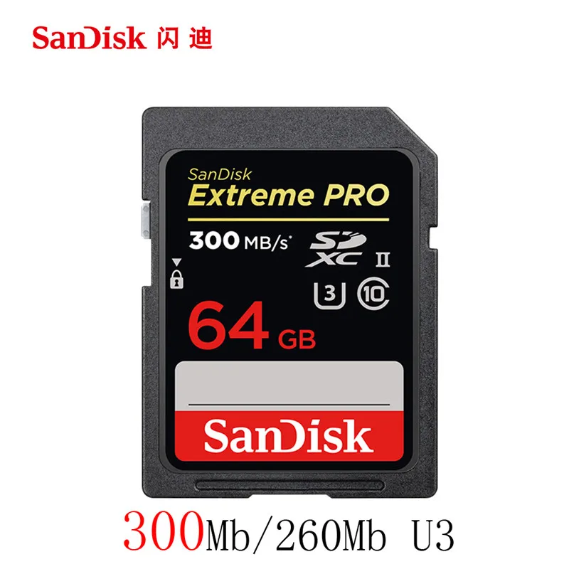Карта памяти SanDisk Extreme Pro 32 ГБ 128 64 300 м U3 4 K класс 10 флеш карта SD SDXC SDHC|Карты памяти| |