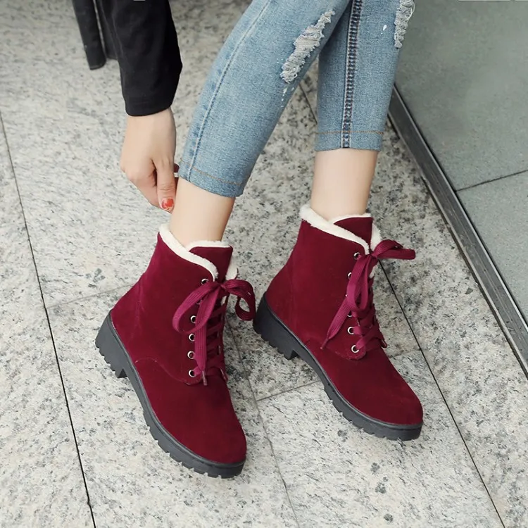 Женские ботинки на шнуровке Зимние ботильоны с круглым носком Размеры 10 11