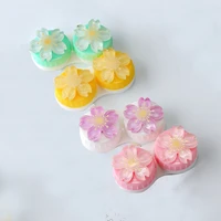 mini flowers contact lens case box cute cartoon girl contact lenses storage container glasses box easy carry travel