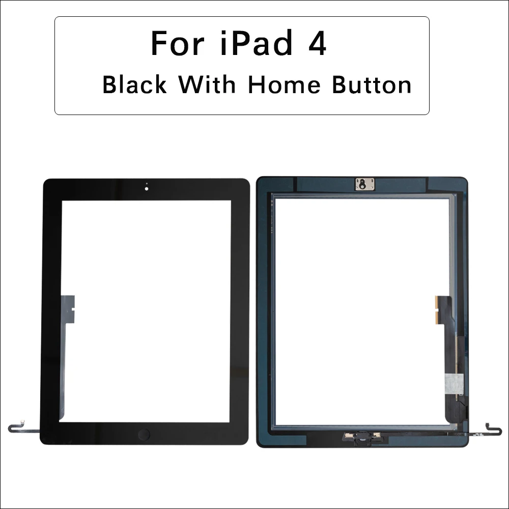 Дигитайзер сенсорного экрана в сборе для iPad 4 с кнопкой Home + клей наклейка A1458 A1459