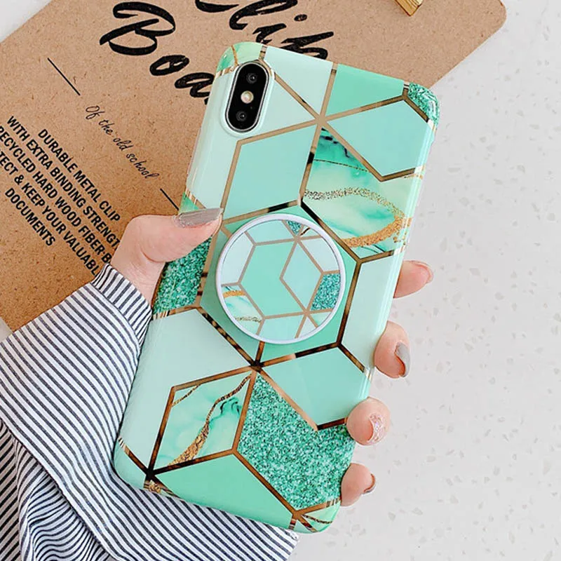 0840A FLYKYLIN подставка для держателя для samsung Galaxy A50 задняя крышка на для samsung A70 A40 Art Сращивание мрамора IMD силиконовый чехол для телефона - Цвет: 0840A