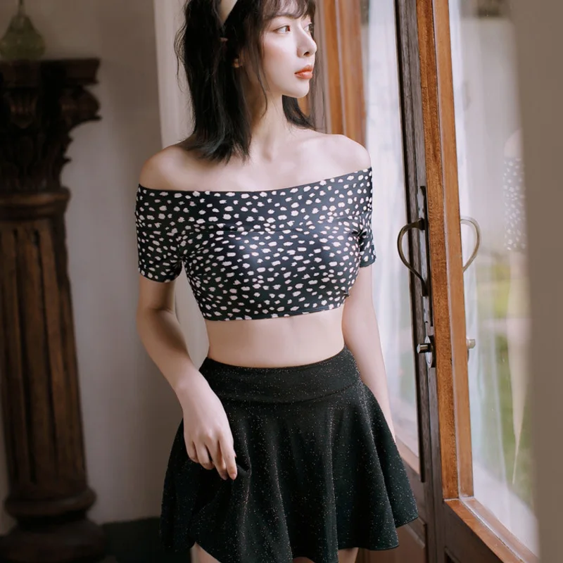 

Swimsuit For Girls Tankini Swimsuits Women Swimwear Bikinis Bikini New Fairy Split Winter Floral Polyester Biquini Infantil