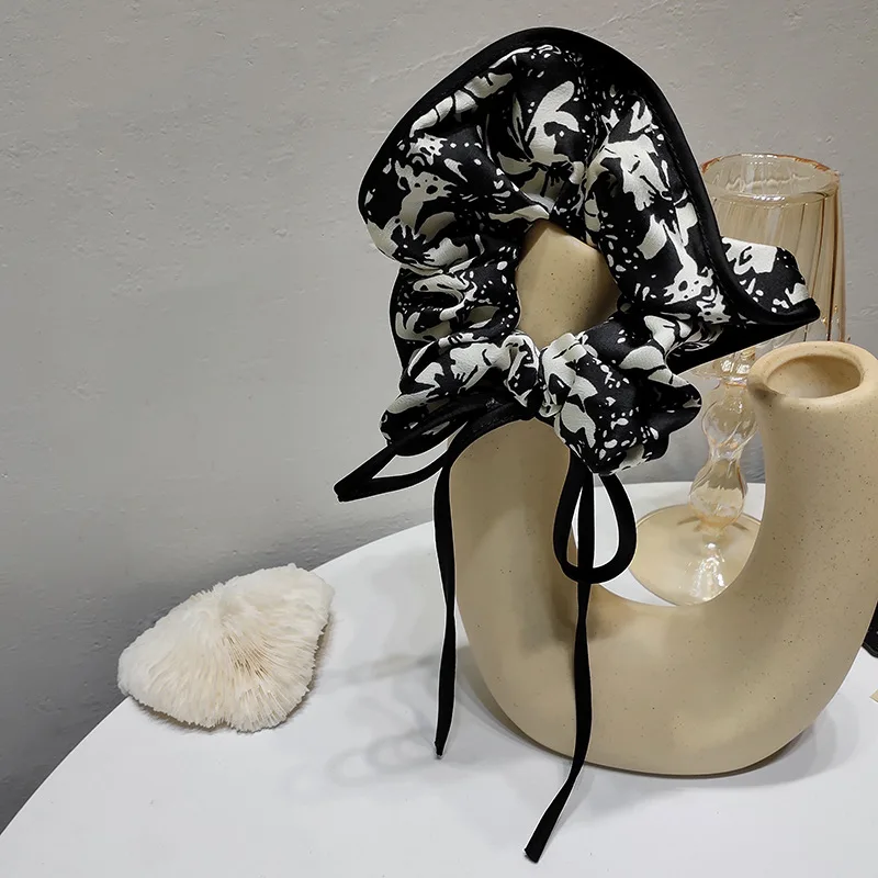 

Women Fashion Floral Hair Tie Lady Fabric Bow Ribbon Hair Rope