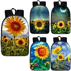 Подростковые школьные ранцы Ван Гога, рюкзак с подсолнухами, школьный ранец с принтом звездной ночи и желтым подсолнухом, дорожные сумки, лучший подарок