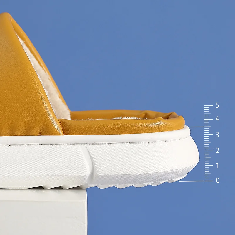 Waterproof Women Winter Slippers Female Home Cotton  Non-Slip Indoor Slides Couple  Plush Warm Flat  Men Shoes   Wholesale