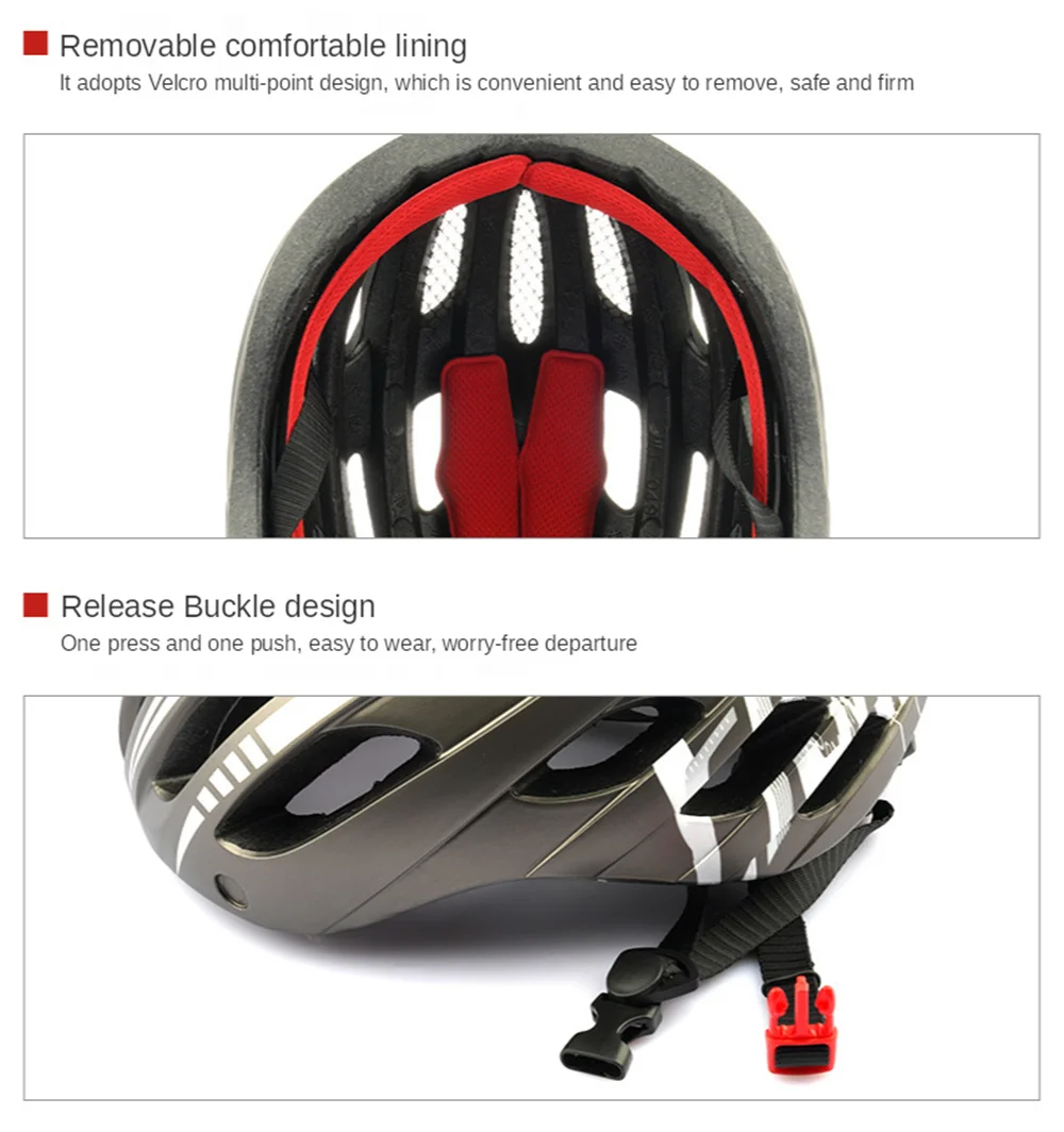 

Mtb Road Bicycle Helmet With Visor Magnetic Sports Helmet Men Goggles Integrally-Molded Cycling Helmet With Insect Net For Women