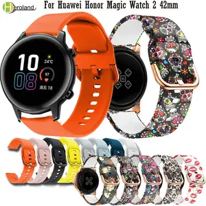 20 мм силиконовый ремешок для часов с принтом для Huawei Honor Magic Watch 2 42 мм для Garmin Venuдля Garmin Move 3 браслет ремешок на запястье