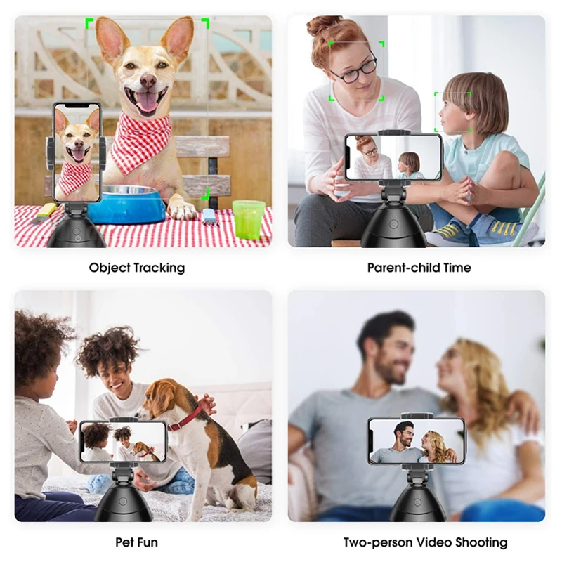 All-in-one Selfie Video Smart Shooting Camera Automatically Face Object Tracking 360°Horizontal Rotation Phone Mount Stabilizer |