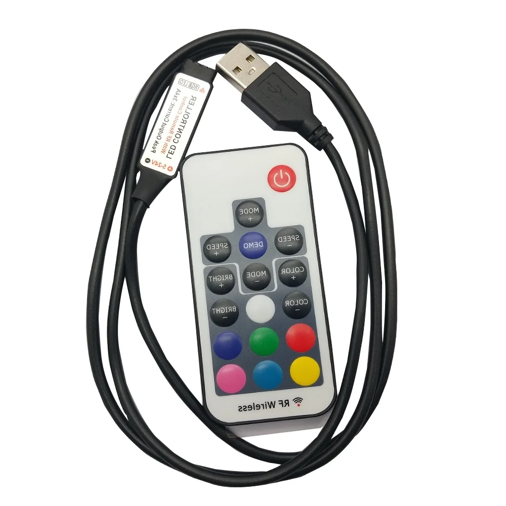 17 ключей USB RF беспроводной контроллер с 4pin DC мини Led RGB пульт дистанционного