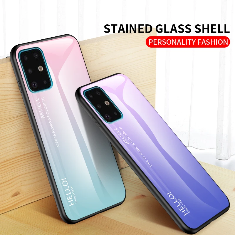 Для samsung Galaxy S11 Plus S11e чехол из закаленного стекла с градиентом мягкий силиконовый