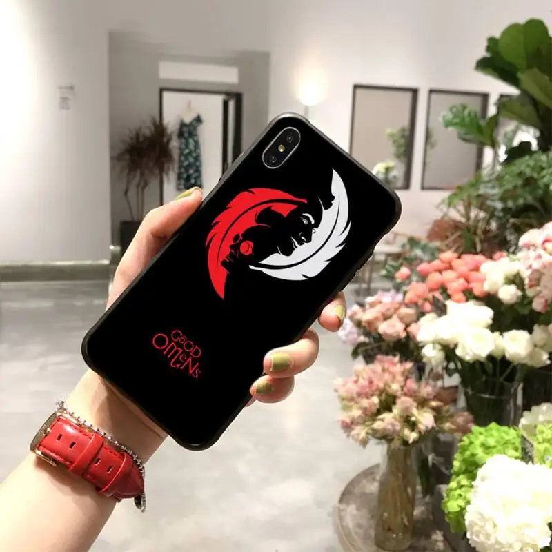 

NBDRUICAI Good Omens Michael Sheen David Tennant DIY Painted Phone Case for iPhone 11 pro XS MAX 8 7 6 6S Plus X 5S SE XR case